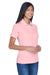 UltraClub 8445L Womens Cool & Dry Performance Moisture Wicking Short Sleeve Polo Shirt Pink Model 3q