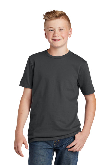 District DT6000Y Youth Very Important Short Sleeve Crewneck T-Shirt Charcoal Grey Model Front