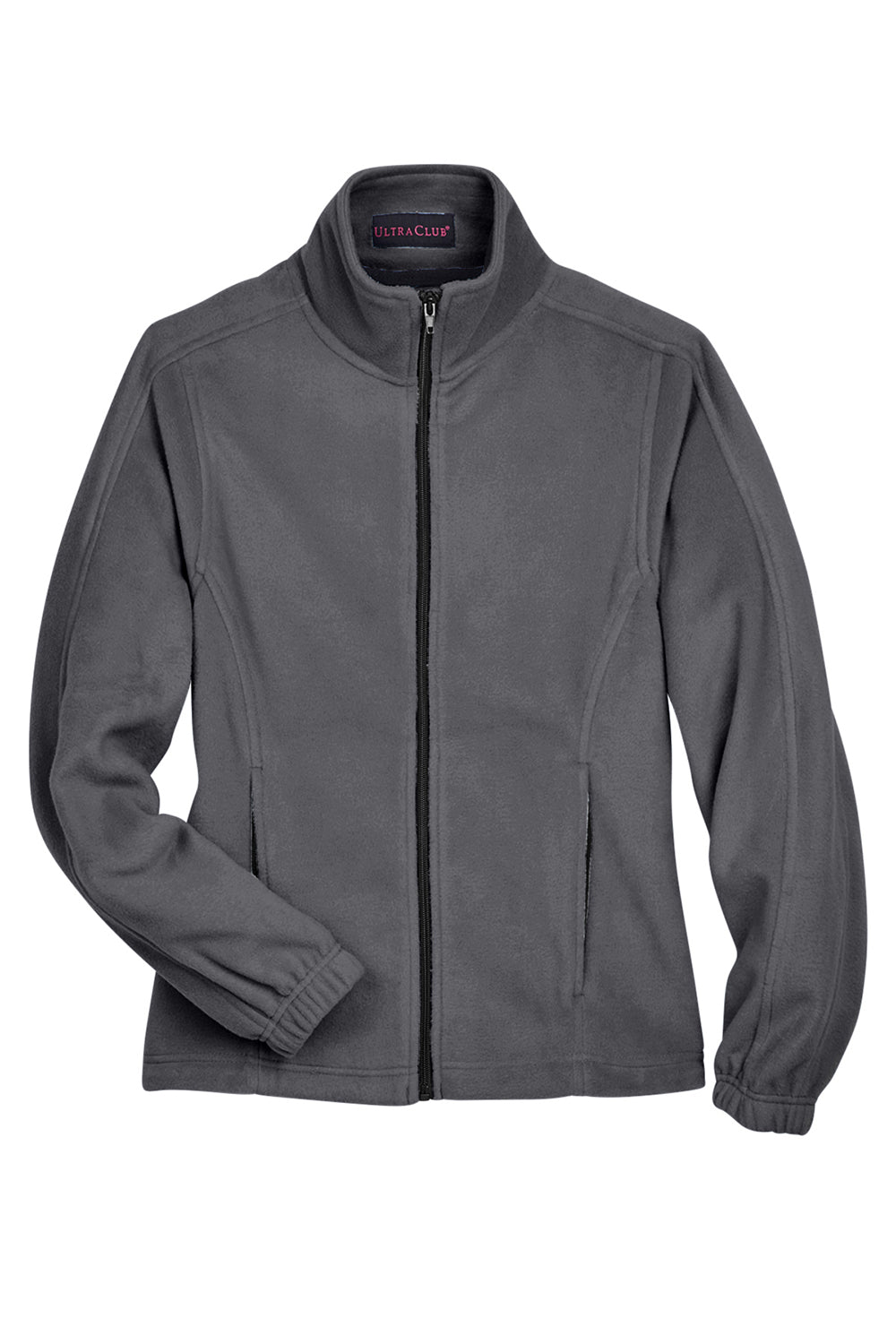 UltraClub 8481 Womens Iceberg Pill Resistant Fleece Full Zip Jacket Charcoal Grey Flat Front