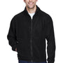 UltraClub Mens Iceberg Pill Resistant Fleece Full Zip Jacket - Black