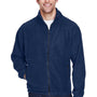 UltraClub Mens Iceberg Pill Resistant Fleece Full Zip Jacket - Navy Blue