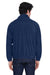 UltraClub 8485 Mens Iceberg Pill Resistant Fleece Full Zip Jacket Navy Blue Model Back