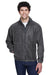 UltraClub 8485 Mens Iceberg Pill Resistant Fleece Full Zip Jacket Charcoal Grey Model Front