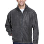 UltraClub Mens Iceberg Pill Resistant Fleece Full Zip Jacket - Charcoal Grey