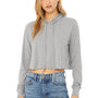 Bella + Canvas Womens Crop Long Sleeve Hooded Sweatshirt Hoodie - Athletic Grey - NEW