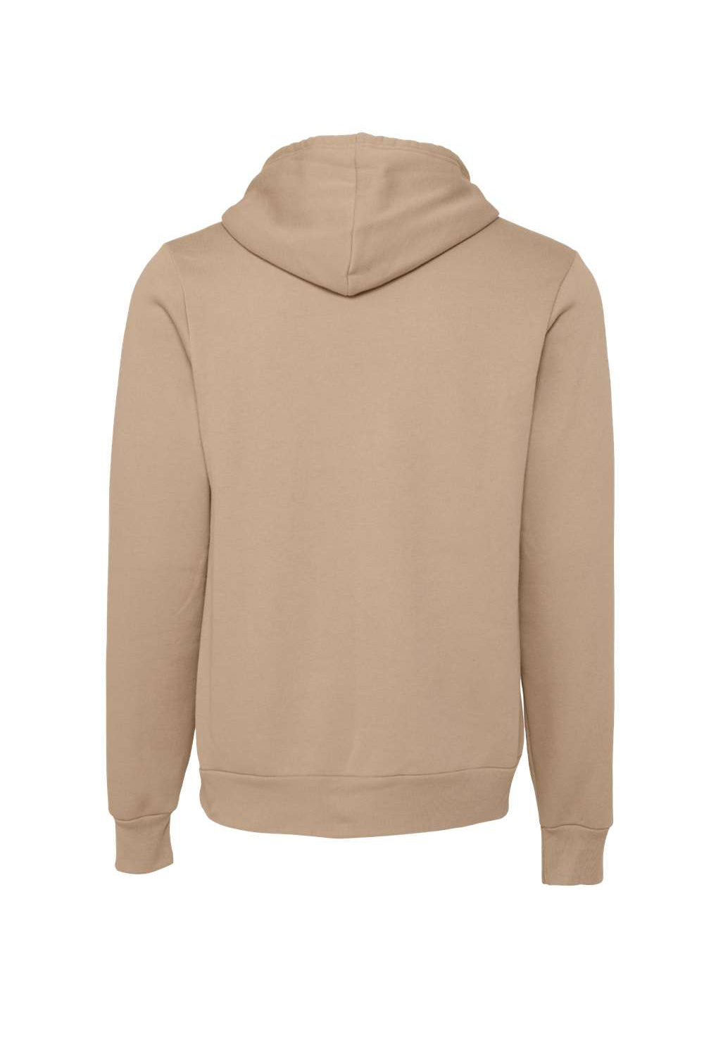 Bella + Canvas BC3719/3719 Mens Sponge Fleece Hooded Sweatshirt Hoodie Tan Flat Back