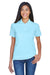 UltraClub 8530 Womens Classic Short Sleeve Polo Shirt Baby Blue Model Front