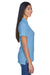 UltraClub 8530 Womens Classic Short Sleeve Polo Shirt Cornflower Blue Model Side