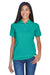 UltraClub 8530 Womens Classic Short Sleeve Polo Shirt Jade Green Model Front