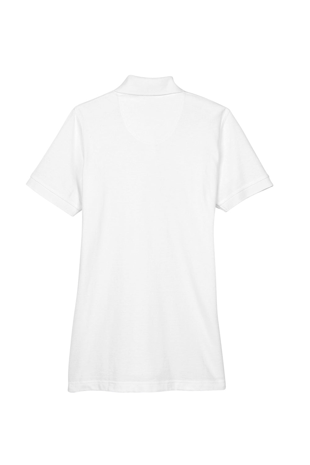 UltraClub 8530 Womens Classic Short Sleeve Polo Shirt White Flat Back