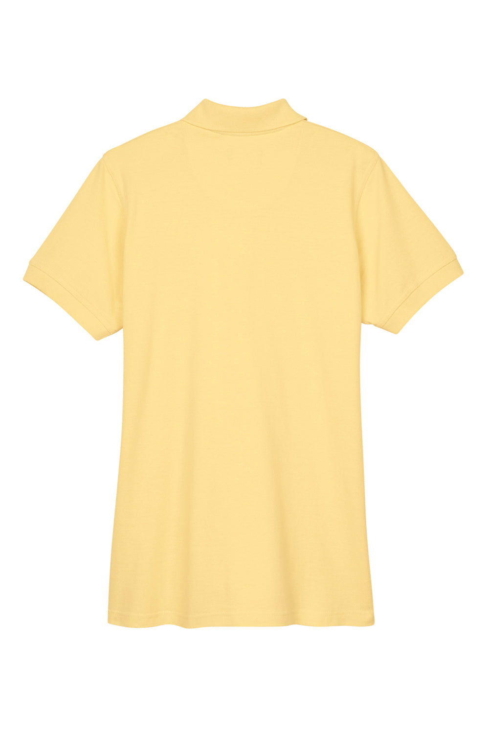 UltraClub 8530 Womens Classic Short Sleeve Polo Shirt Yellow Flat Back