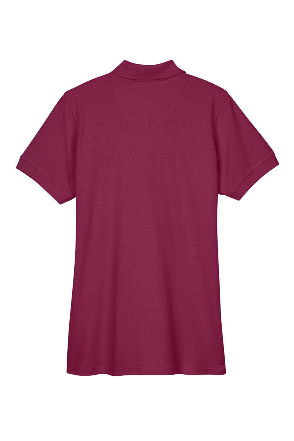 UltraClub 8530 Womens Classic Short Sleeve Polo Shirt Burgundy Flat Back