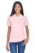 UltraClub 8530 Womens Classic Short Sleeve Polo Shirt Pink Model Front