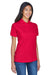 UltraClub 8530 Womens Classic Short Sleeve Polo Shirt Red Model 3q