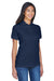 UltraClub 8530 Womens Classic Short Sleeve Polo Shirt Navy Blue Model 3q