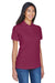 UltraClub 8530 Womens Classic Short Sleeve Polo Shirt Burgundy Model 3q