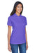 UltraClub 8530 Womens Classic Short Sleeve Polo Shirt Purple Model 3q