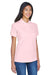 UltraClub 8530 Womens Classic Short Sleeve Polo Shirt Pink Model 3q