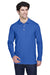 UltraClub 8532 Mens Classic Long Sleeve Polo Shirt Royal Blue Model Front