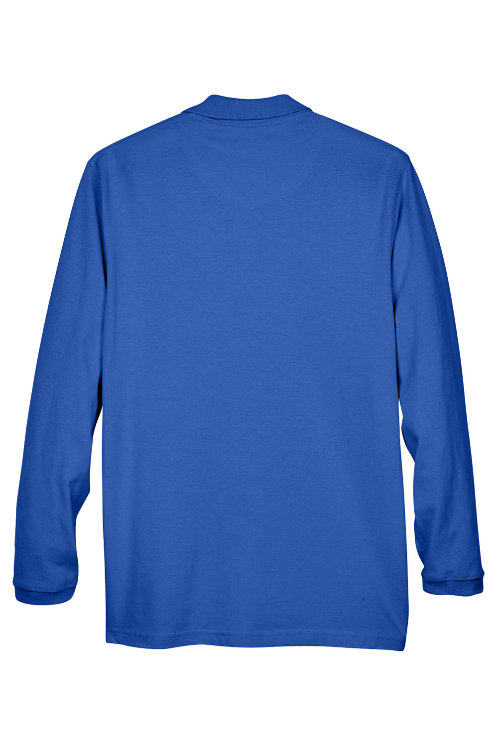 UltraClub 8532 Mens Classic Long Sleeve Polo Shirt Royal Blue Flat Back