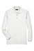 UltraClub 8532 Mens Classic Long Sleeve Polo Shirt White Flat Front