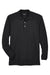 UltraClub 8532 Mens Classic Long Sleeve Polo Shirt Black Flat Front