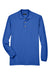 UltraClub 8532 Mens Classic Long Sleeve Polo Shirt Royal Blue Flat Front