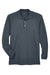 UltraClub 8532 Mens Classic Long Sleeve Polo Shirt Navy Blue Flat Front