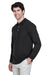 UltraClub 8532 Mens Classic Long Sleeve Polo Shirt Black Model 3q