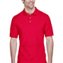 UltraClub Mens Classic Short Sleeve Polo Shirt - Red - Closeout