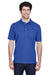 UltraClub 8535/8535T Mens Classic Short Sleeve Polo Shirt Royal Blue Model Front