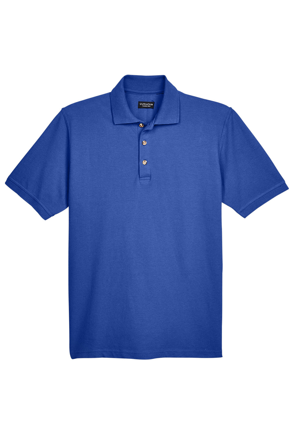 UltraClub 8535/8535T Mens Classic Short Sleeve Polo Shirt Royal Blue Flat Front