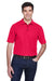 UltraClub 8540/8540T Mens Whisper Short Sleeve Polo Shirt Red Model Front