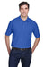 UltraClub 8540/8540T Mens Whisper Short Sleeve Polo Shirt Royal Blue Model Front