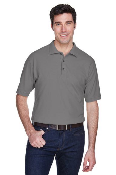 UltraClub 8540/8540T Mens Whisper Short Sleeve Polo Shirt Graphite Grey Model Front