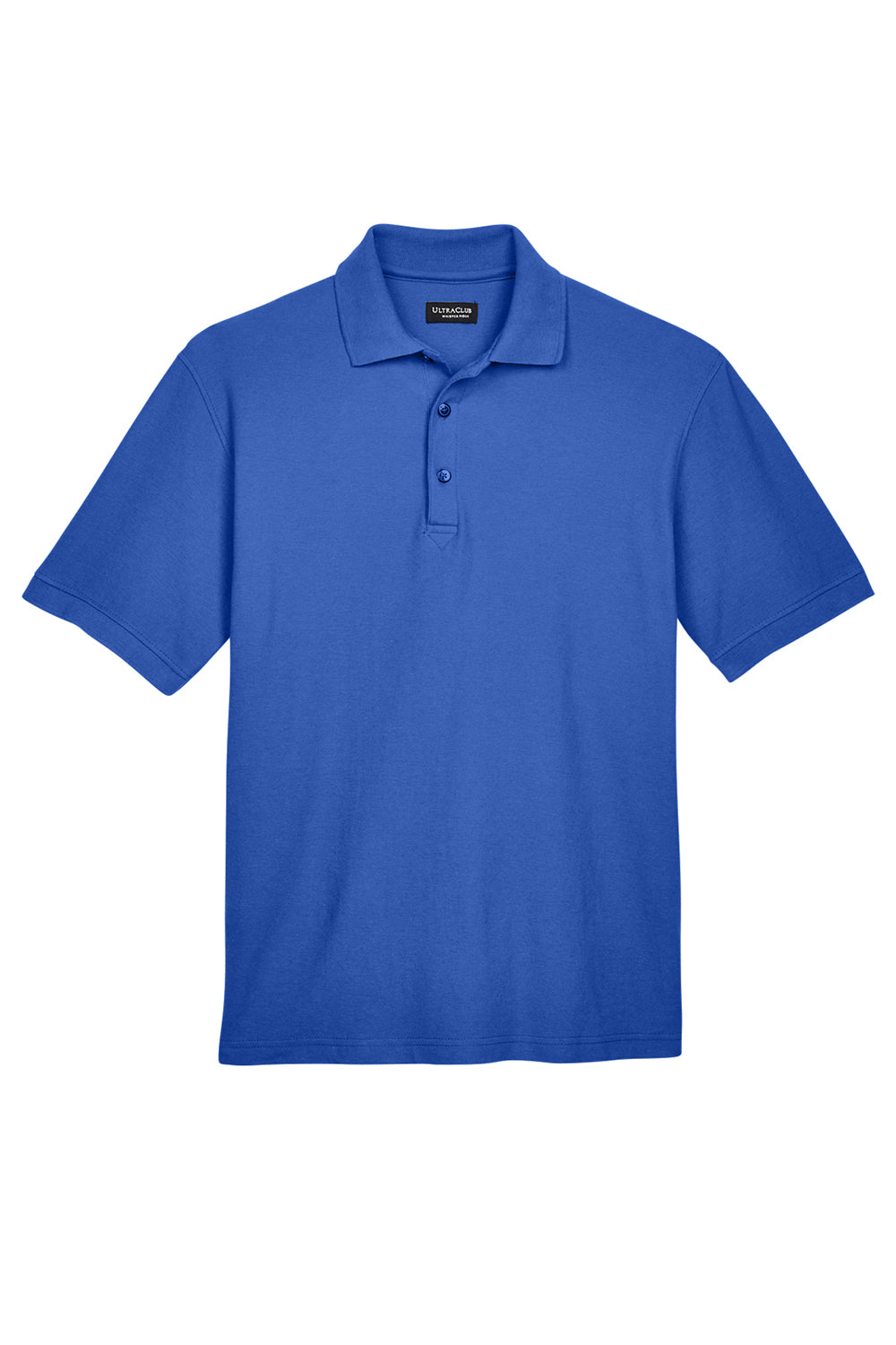 UltraClub 8540/8540T Mens Whisper Short Sleeve Polo Shirt Royal Blue Flat Front