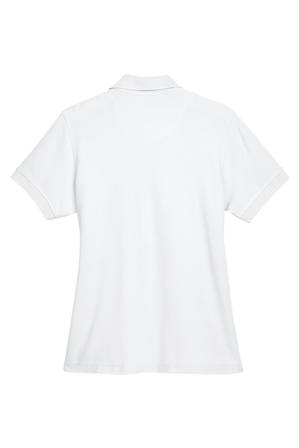 UltraClub 8541 Womens Whisper Short Sleeve Polo Shirt White Flat Back