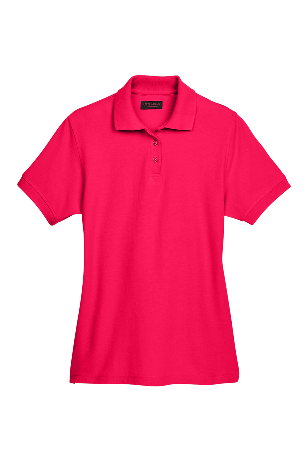 UltraClub 8541 Womens Whisper Short Sleeve Polo Shirt Red Flat Front