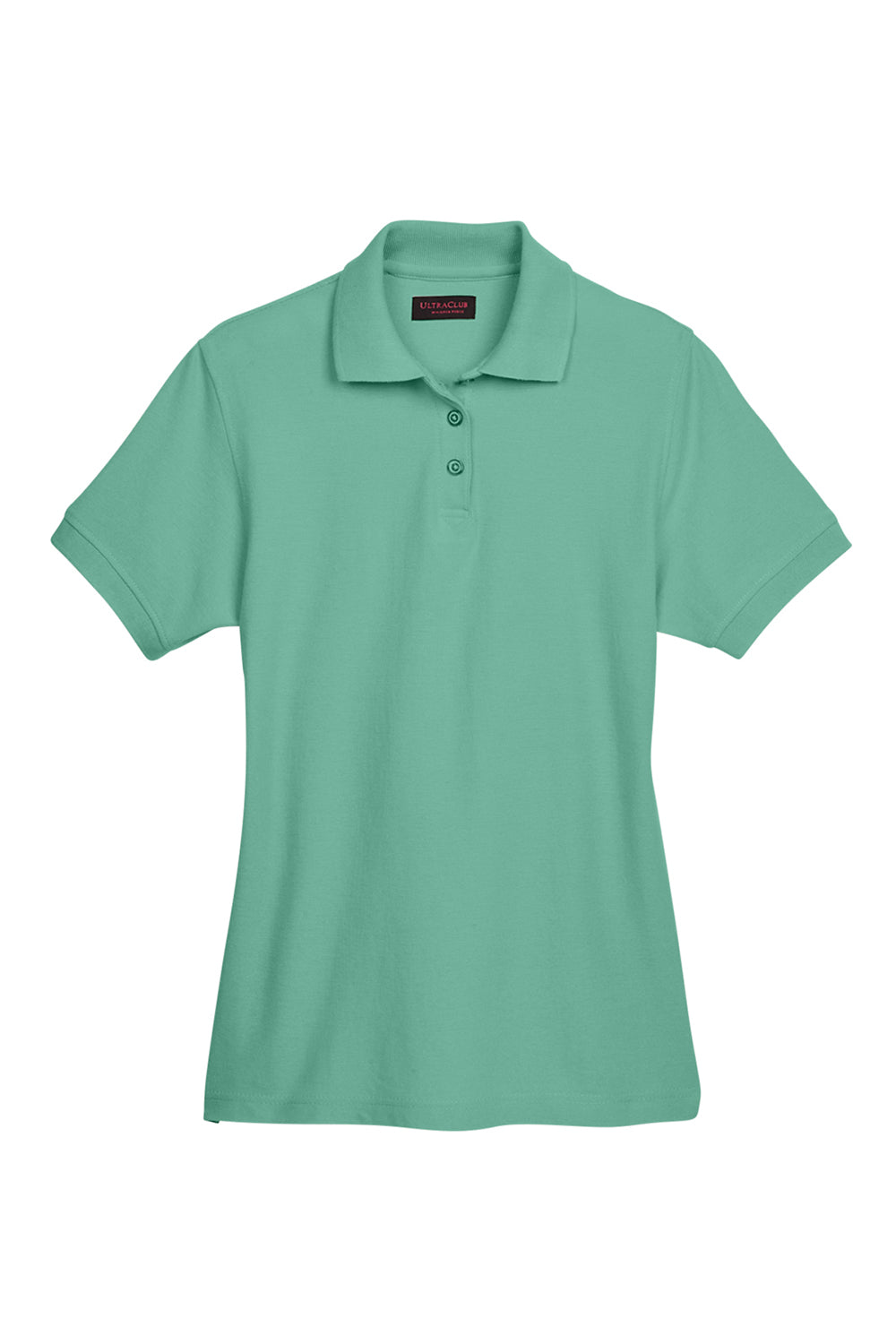 UltraClub 8541 Womens Whisper Short Sleeve Polo Shirt Leaf Green Flat Front