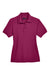 UltraClub 8541 Womens Whisper Short Sleeve Polo Shirt Wine Flat Front