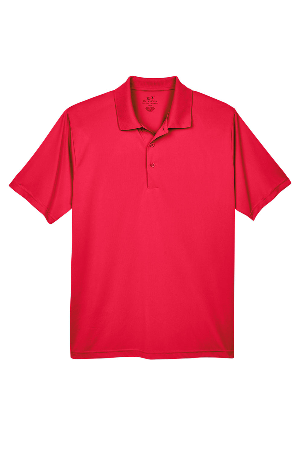 UltraClub 8610 Mens Cool & Dry 8 Star Elite Performance Moisture Wicking Short Sleeve Polo Shirt Red Flat Front