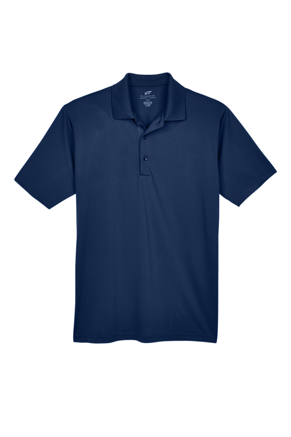 UltraClub 8610 Mens Cool & Dry 8 Star Elite Performance Moisture Wicking Short Sleeve Polo Shirt Navy Blue Flat Front