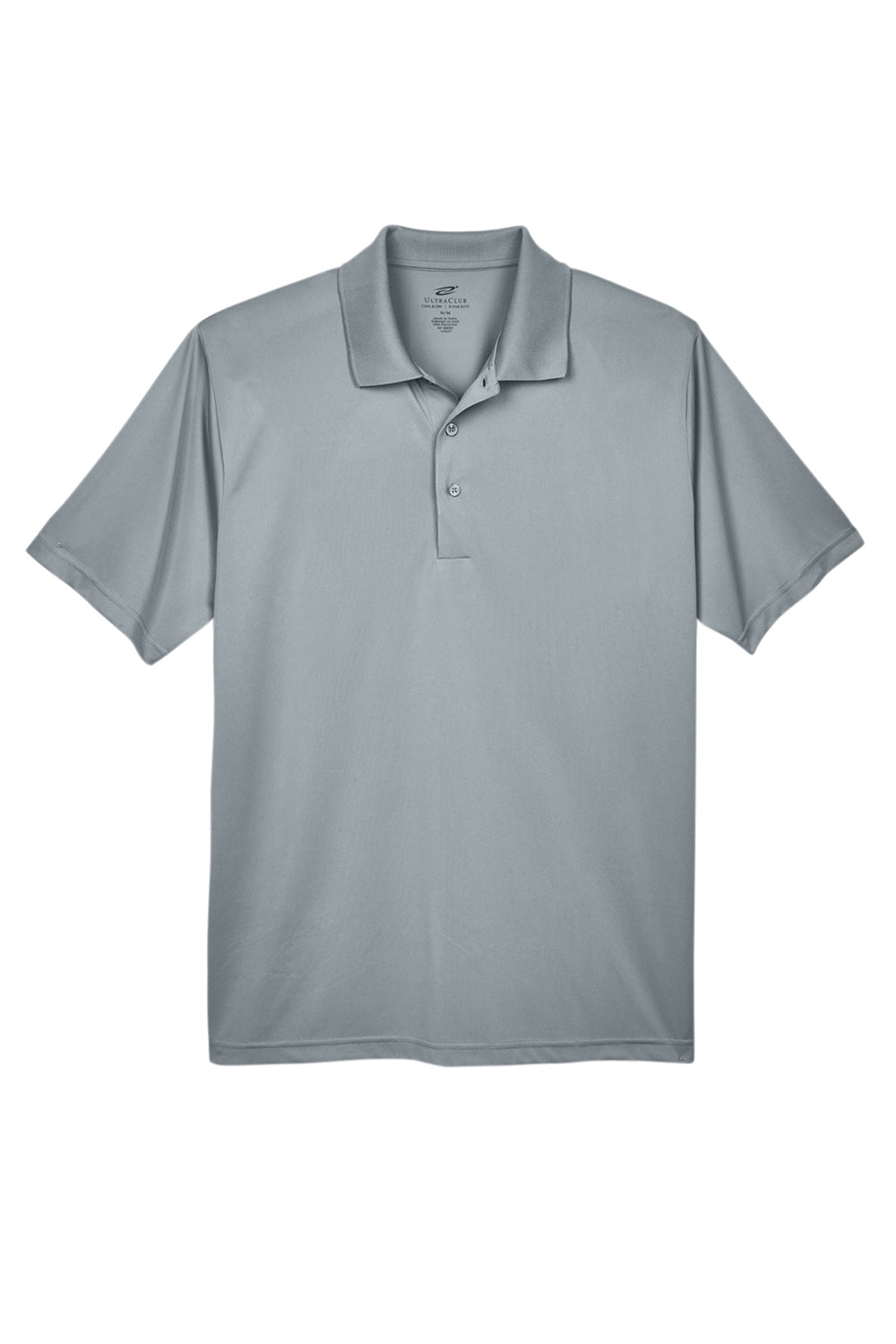 UltraClub 8610 Mens Cool & Dry 8 Star Elite Performance Moisture Wicking Short Sleeve Polo Shirt Silver Grey Flat Front