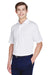 UltraClub 8610 Mens Cool & Dry 8 Star Elite Performance Moisture Wicking Short Sleeve Polo Shirt White Model 3q