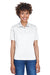 UltraClub 8610L Womens Cool & Dry 8 Star Elite Performance Moisture Wicking Short Sleeve Polo Shirt White Model Front