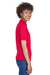 UltraClub 8610L Womens Cool & Dry 8 Star Elite Performance Moisture Wicking Short Sleeve Polo Shirt Red Model Side