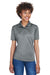 UltraClub 8610L Womens Cool & Dry 8 Star Elite Performance Moisture Wicking Short Sleeve Polo Shirt Charcoal Grey Model Front