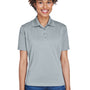 UltraClub Womens Cool & Dry 8 Star Elite Performance Moisture Wicking Short Sleeve Polo Shirt - Silver Grey