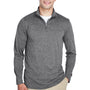 UltraClub Mens Heather Cool & Dry Performance Moisture Wicking 1/4 Zip Sweatshirt - Heather Black