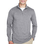 UltraClub Mens Heather Cool & Dry Performance Moisture Wicking 1/4 Zip Sweatshirt - Heather Charcoal Grey